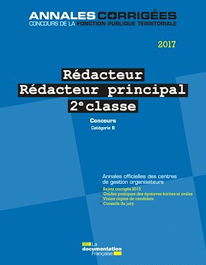 REDACTEUR REDACTEUR PRINCIPAL 2EME CLASSE 2017 CONCOURS N 78