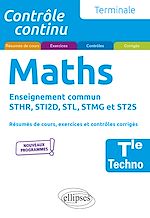 Download this eBook Mathématiques - Terminale technologique enseignement commun STHR, STI2D, STL, STMG et ST2S