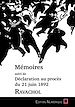 Téléchargez le livre numérique:  Mémoires - Déclaration à son procès du 21 juin 1892