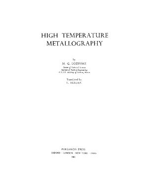 Téléchargez le livre :  High Temperature Metallography