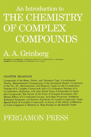 Téléchargez le livre :  An Introduction to the Chemistry of Complex Compounds