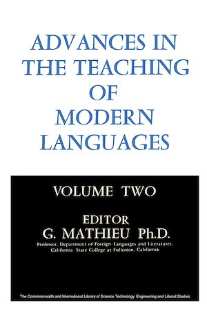 Téléchargez le livre :  Advances in the Teaching of Modern Languages