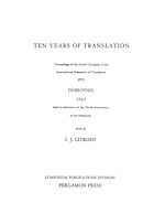 Télécharger le livre :  Ten Years of Translation