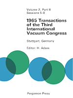 Télécharger le livre :  1965 Transactions of the Third International Vacuum Congress
