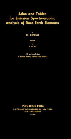Téléchargez le livre :  Tables for Emission Spectrographic Analysis of Rare Earth Elements