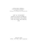 Télécharger le livre :  List of Standard Abbreviations (Symbols) for Synthetic Polymers and Polymer Materials 1974