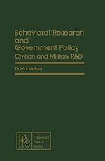 Télécharger le livre :  Behavioral Research and Government Policy