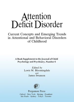 Téléchargez le livre :  Current Concepts and Emerging Trends in Attentional and Behavioral Disorders of Childhood