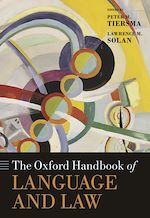 Télécharger le livre :  The Oxford Handbook of Language and Law