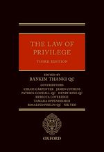Télécharger le livre :  The Law of Privilege