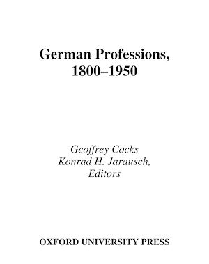 Téléchargez le livre :  German Professions, 1800-1950