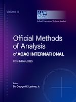 Télécharger le livre :  Official Methods of Analysis of AOAC INTERNATIONAL