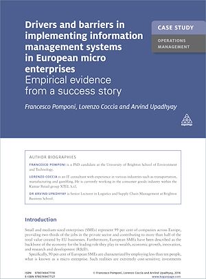 Téléchargez le livre :  Case Study: Drivers and Barriers in Implementing Information Management Systems in European Micro Enterprises