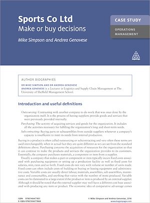 Téléchargez le livre :  Case Study: Sports Co. Ltd