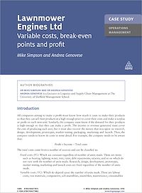 Téléchargez le livre :  Case Study: Lawnmower Engines Ltd