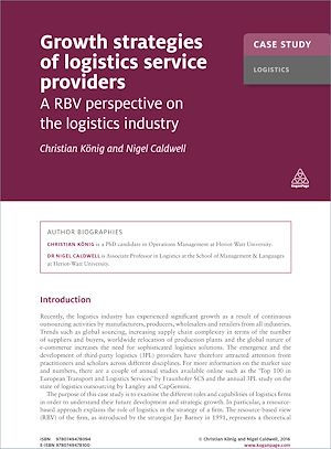 Download the eBook: Case Study: Growth Strategies of Logistics Service Providers