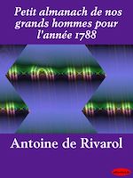 Télécharger le livre :  Petit almanach de nos grands hommes pour l'année 1788