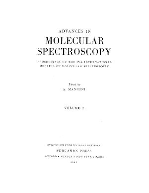 Téléchargez le livre :  Advances in Molecular Spectroscopy