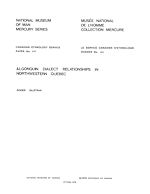 Download this eBook Algonquin dialect relationships in Northwestern Quebec