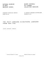 Download this eBook Inuit language in southern Labrador from 1694-1785 / La langue inuit au Sud du Labrador de 1964 à 1785