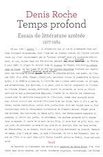 Download this eBook Temps profond - Essais de littérature arrêtée 1977-1984