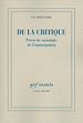 Télécharger le livre :  De la critique. Précis de sociologie de l'émancipation