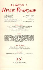 Télécharger le livre :  La Nouvelle Revue Française N° 362