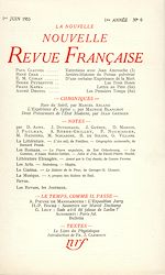 Télécharger le livre :  La Nouvelle Nouvelle Revue Française N' 6 (Juin 1953)