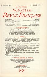 Télécharger le livre :  La Nouvelle Nouvelle Revue Française N' 7 (Juillet 1953)