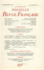 Télécharger le livre :  La Nouvelle Nouvelle Revue Française N' 9 (Septembre 1953)