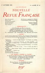 Télécharger le livre :  La Nouvelle Nouvelle Revue Française N' 10 (Octobre 1953)