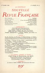 Télécharger le livre :  La Nouvelle Nouvelle Revue Française N' 15 (Mars 1954)