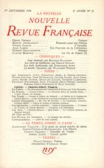 Télécharger le livre :  La Nouvelle Nouvelle Revue Française N' 21 (Septembre 1954)