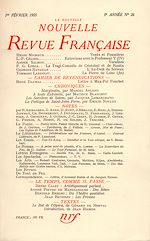 Télécharger le livre :  La Nouvelle Nouvelle Revue Française N' 26 (Février 1955)