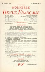 Télécharger le livre :  La Nouvelle Nouvelle Revue Française N' 31 (Juillet 1955)