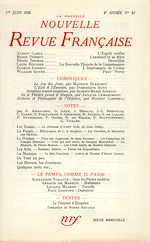 Télécharger le livre :  La Nouvelle Nouvelle Revue Française N' 42 (Juin 1956)