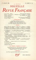 Télécharger le livre :  La Nouvelle Nouvelle Revue Française N' 43 (Juillet 1956)