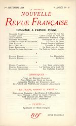 Télécharger le livre :  Hommage r Francis Ponge N' 45 (Septembre 1956)