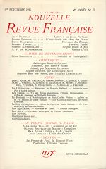 Télécharger le livre :  La Nouvelle Nouvelle Revue Française N' 47 (Novembre 1956)