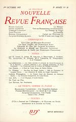 Télécharger le livre :  La Nouvelle Nouvelle Revue Française N' 58 (Octobre 1957)