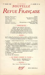 Télécharger le livre :  La Nouvelle Nouvelle Revue Française N' 63 (Mars 1958)