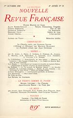Télécharger le livre :  La Nouvelle Nouvelle Revue Française N' 70 (Octobre 1958)