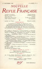 Télécharger le livre :  La Nouvelle Nouvelle Revue Française N' 71 (Novembre 1958)