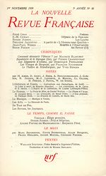 Télécharger le livre :  La Nouvelle Revue Française N' 83 (Novembre 1959)