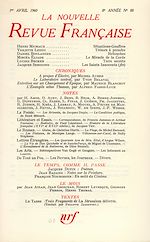 Télécharger le livre :  La Nouvelle Revue Française N' 88 (Avril 1960)