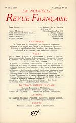 Télécharger le livre :  La Nouvelle Revue Française N' 89 (Mai 1960)