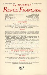 Télécharger le livre :  La Nouvelle Revue Française N' 93 (Septembre 1960)