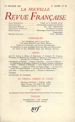 Télécharger le livre :  La Nouvelle Revue Française N' 98 (Février 1961)