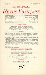 Télécharger le livre :  La Nouvelle Revue Française N' 99 (Mars 1961)