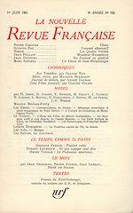 Télécharger le livre :  La Nouvelle Revue Française N' 102 (Juin 1961)